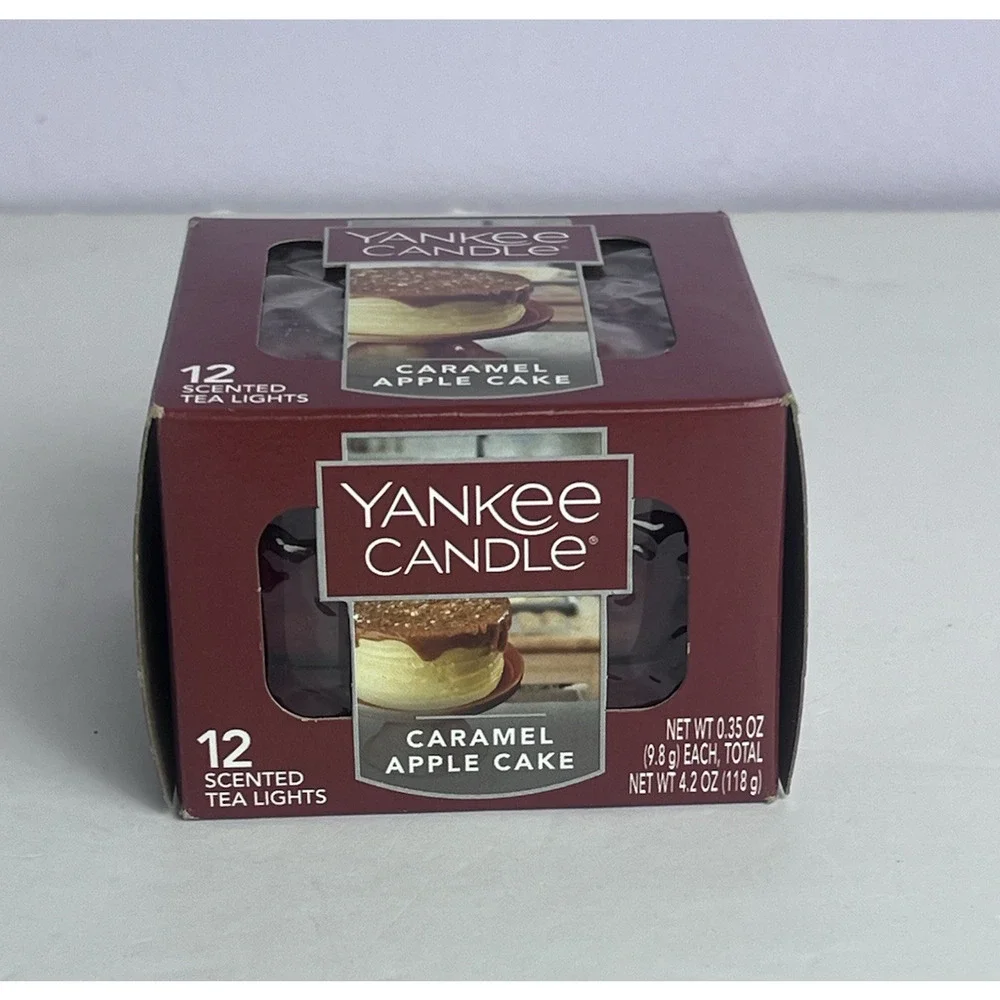 Yankee Candle Caramel Apple Cake 12 Scented Tea Lights Retired Fall USA